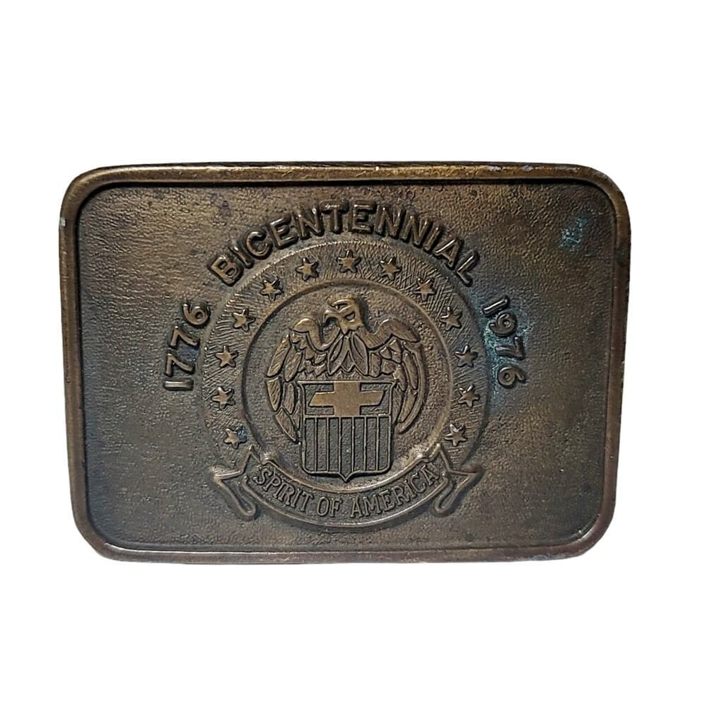 Vintage Collectible 1976 Brass Belt Buckle Eagle Americana Bicentennial